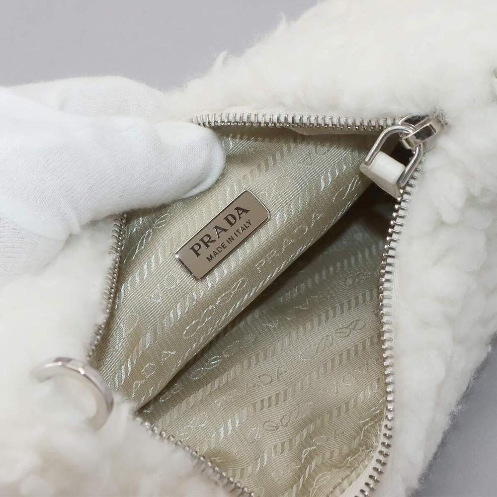 Prada Edition Shoulder Bag Wool Silk Cashmere White - Picture 8 of 8